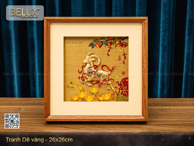 Tranh dê dát vàng kt 26x26cm&nbsp;